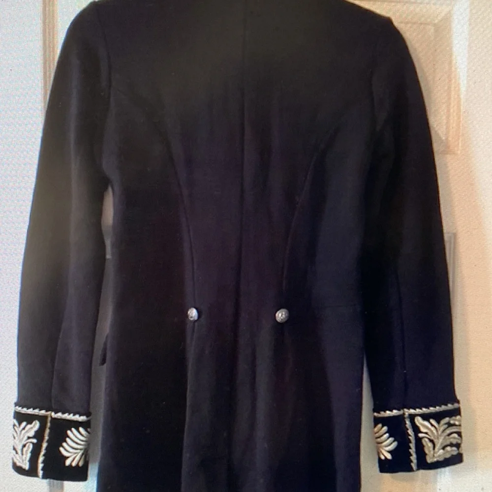 Denim & Supply Ralph Lauren Black Coat with White Trim - Picture 4 of 13